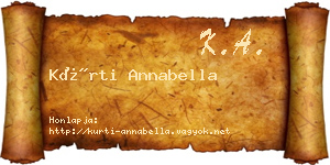 Kürti Annabella névjegykártya